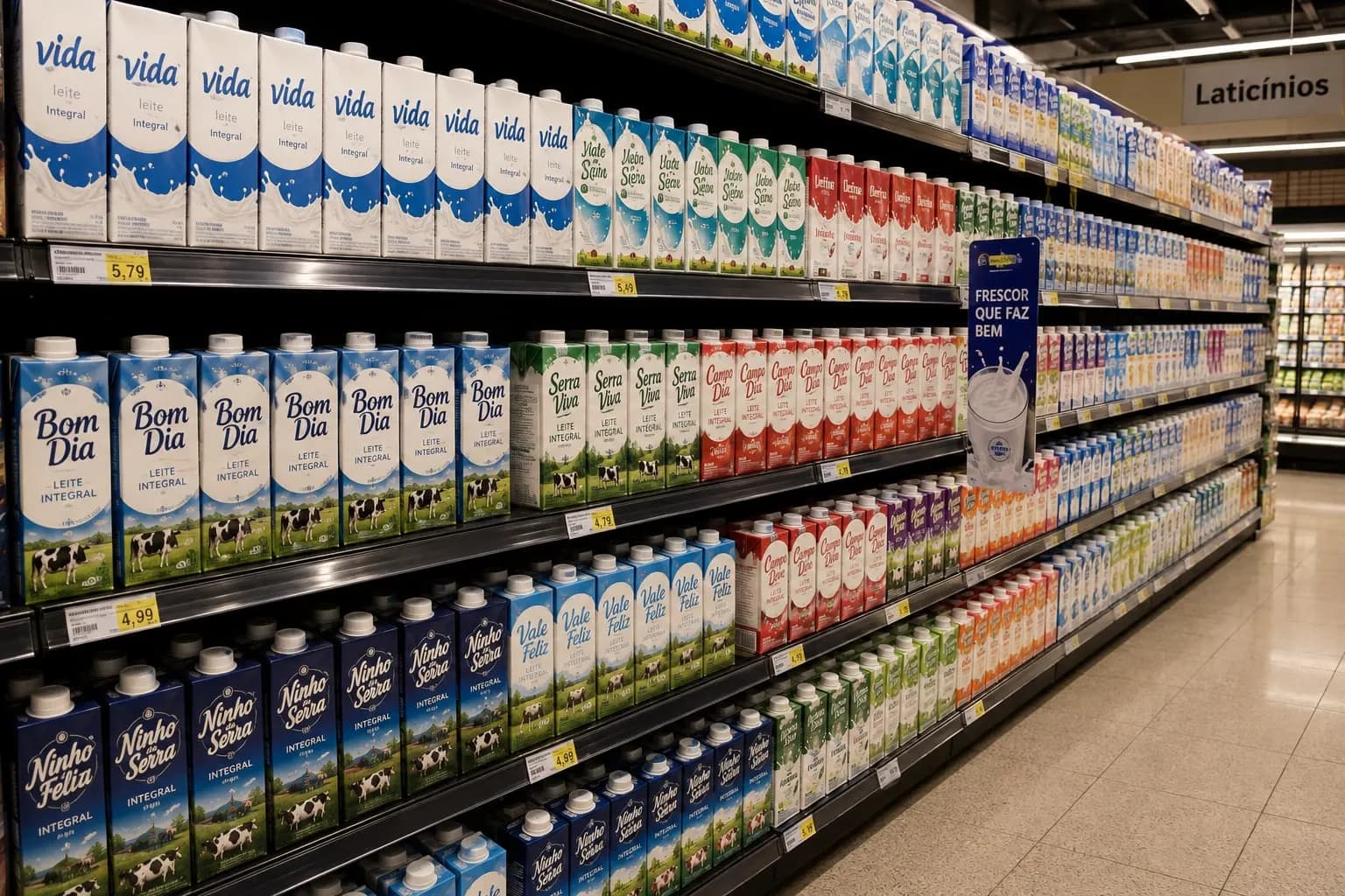 Leite longa vida sobe 3,41% e limita a deflação da cesta de alimentos em agosto
